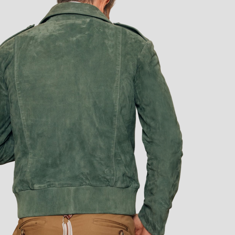 Noah | Retro Lapel Zipper Breast Pocket Suede Jacket