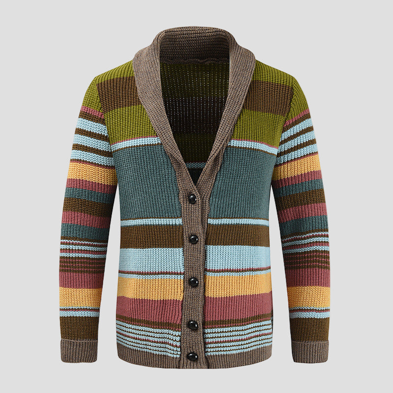 Ethan | Colorblock Sweater Knit Cardigan