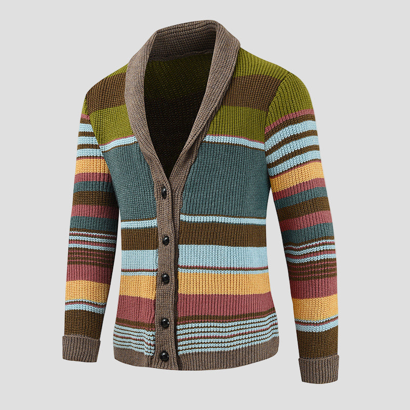 Ethan | Colorblock Sweater Knit Cardigan