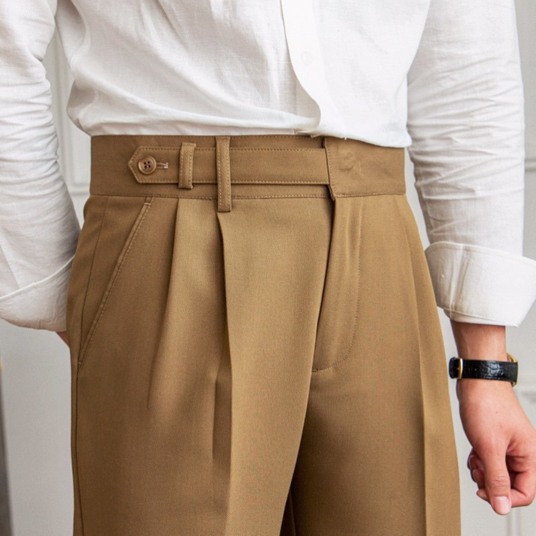 Custom-Fit Pleated Dress Pants