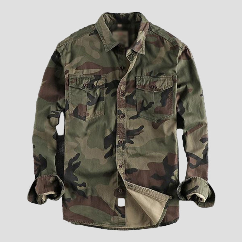 Lachlan | Washed Camo Cargo Shirt