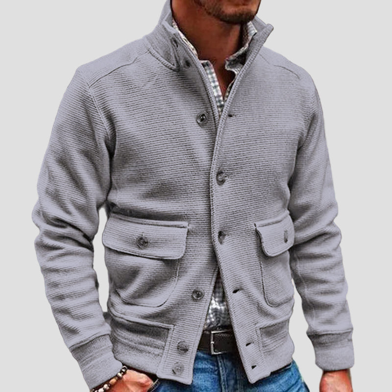 Ethan | Stand Collar Solid Color Jacket