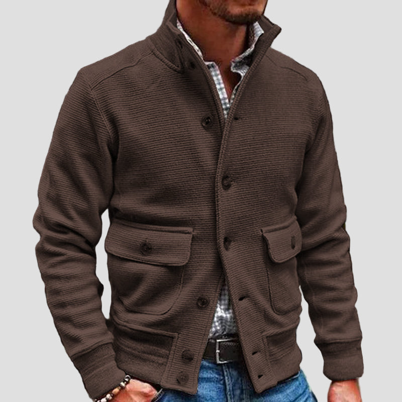 Ethan | Stand Collar Solid Color Jacket