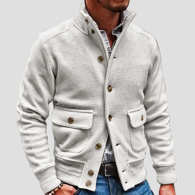 Ethan | Stand Collar Solid Color Jacket