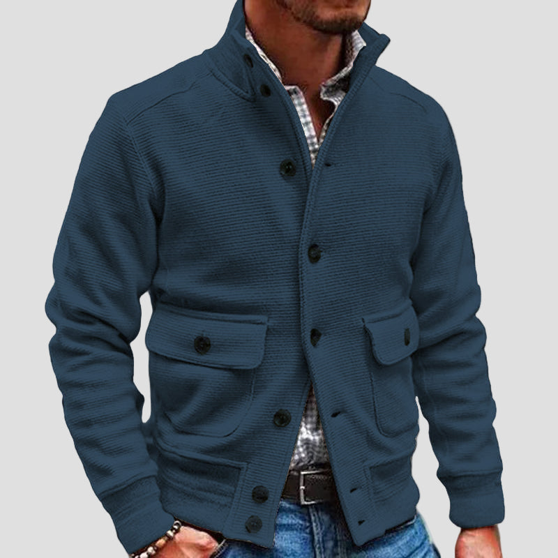 Ethan | Stand Collar Solid Color Jacket