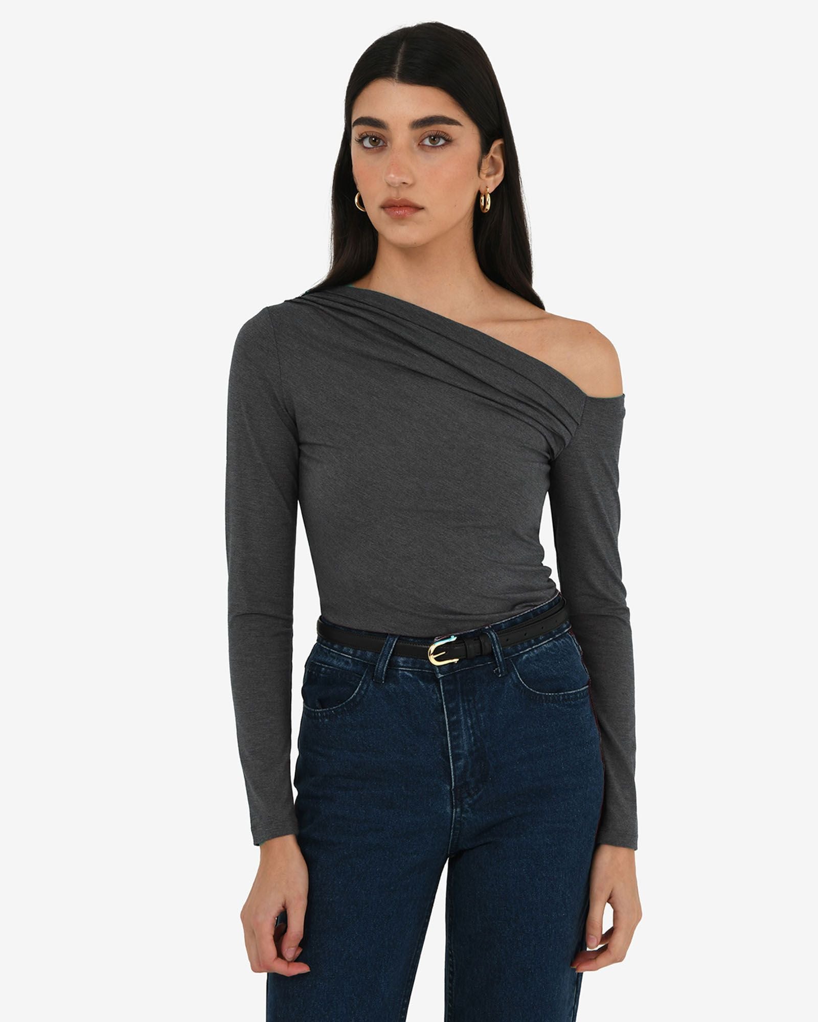 Asymmetric Long Sleeve Top for Women