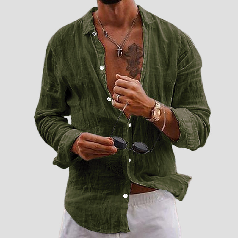 Carter | Casual Cotton Linen Lapel Shirt