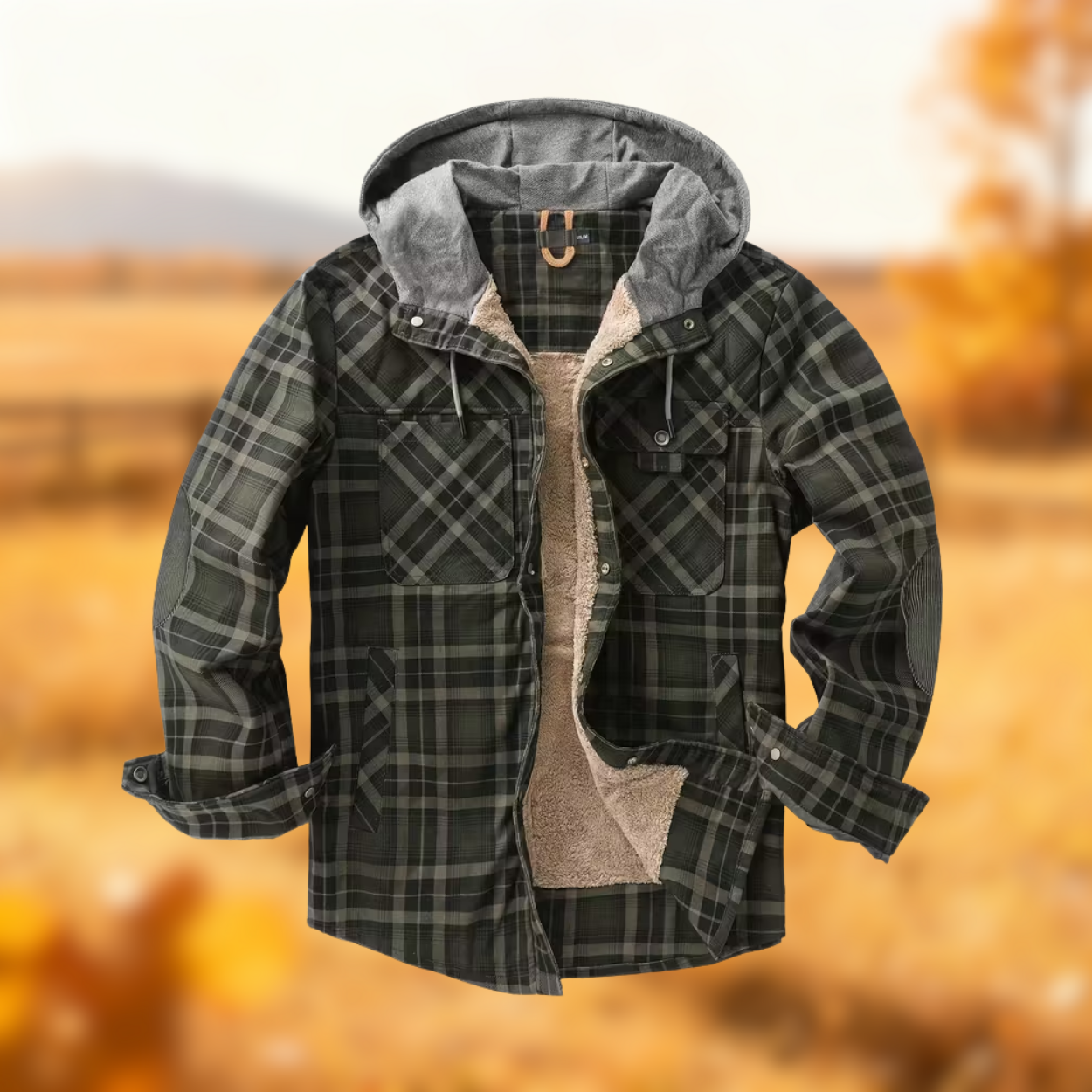 Carter | Flannel jacket with fleece lining and hood