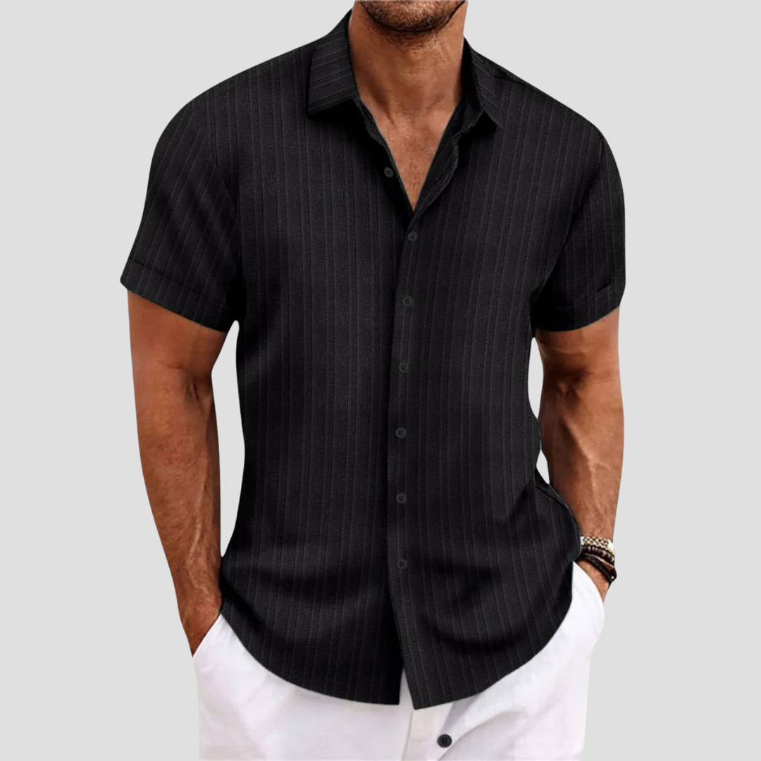 Textured Short Sleeve Casual Shirt