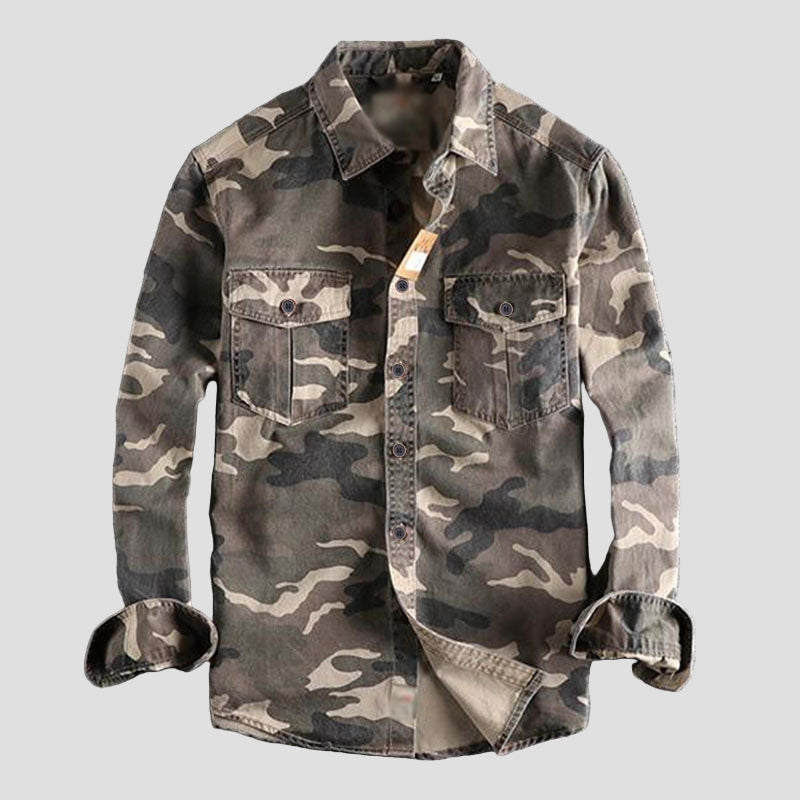 Lachlan | Washed Camo Cargo Shirt