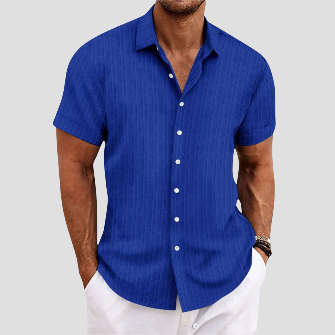 Textured Short Sleeve Casual Shirt