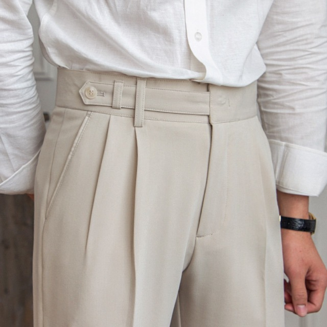 Custom-Fit Pleated Dress Pants