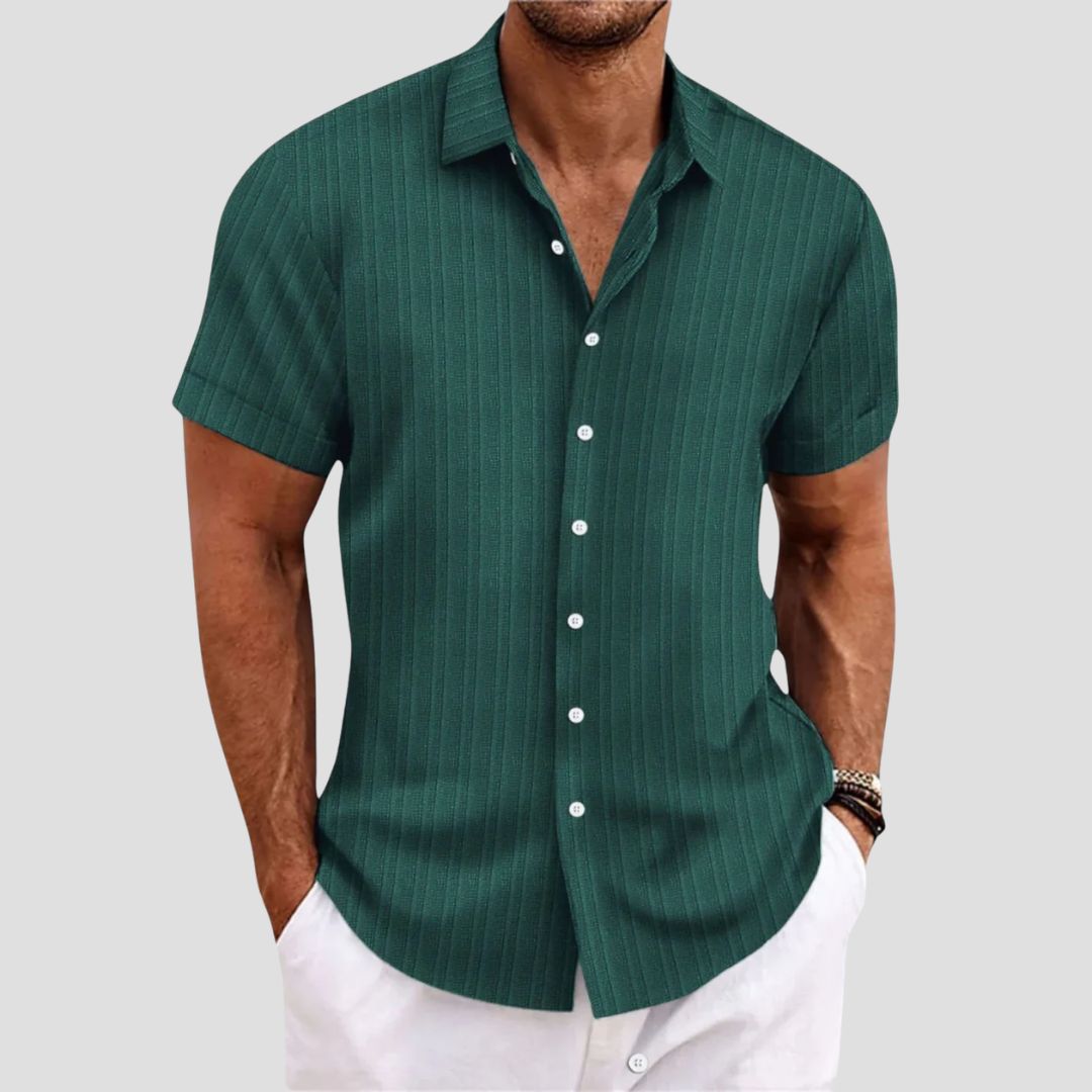 Textured Short Sleeve Casual Shirt