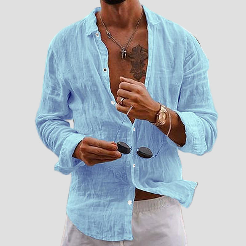 Carter | Casual Cotton Linen Lapel Shirt