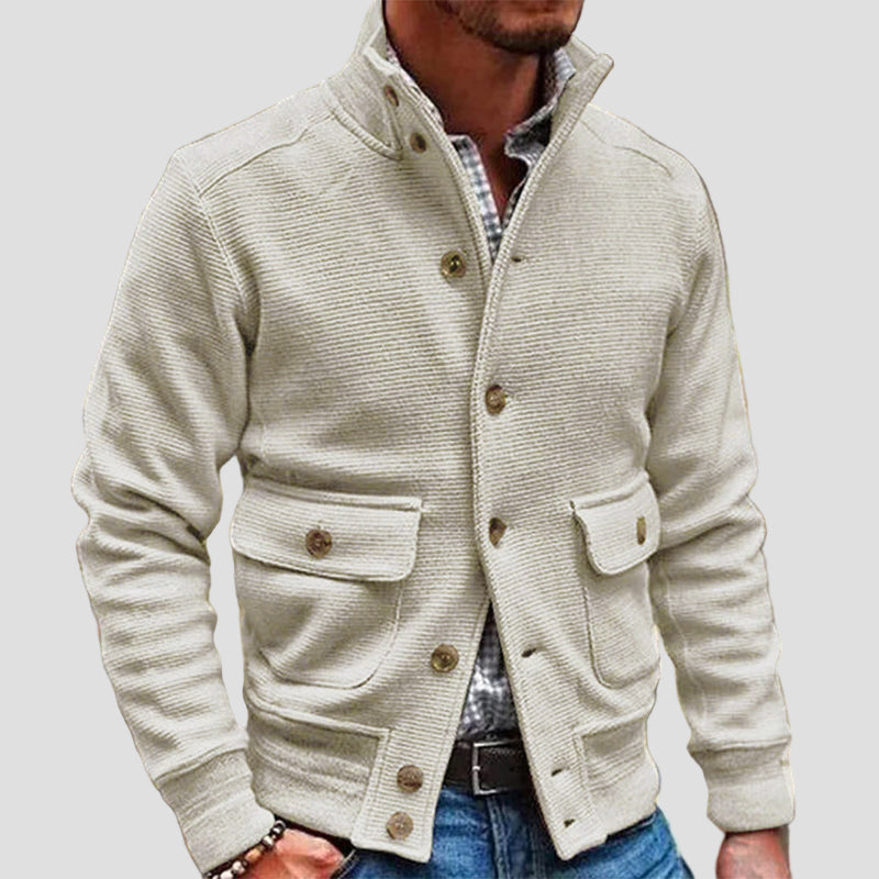 Ethan | Stand Collar Solid Color Jacket