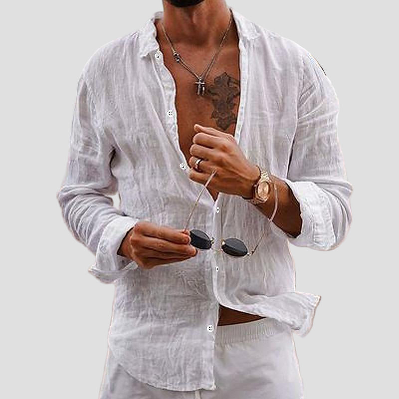 Carter | Casual Cotton Linen Lapel Shirt