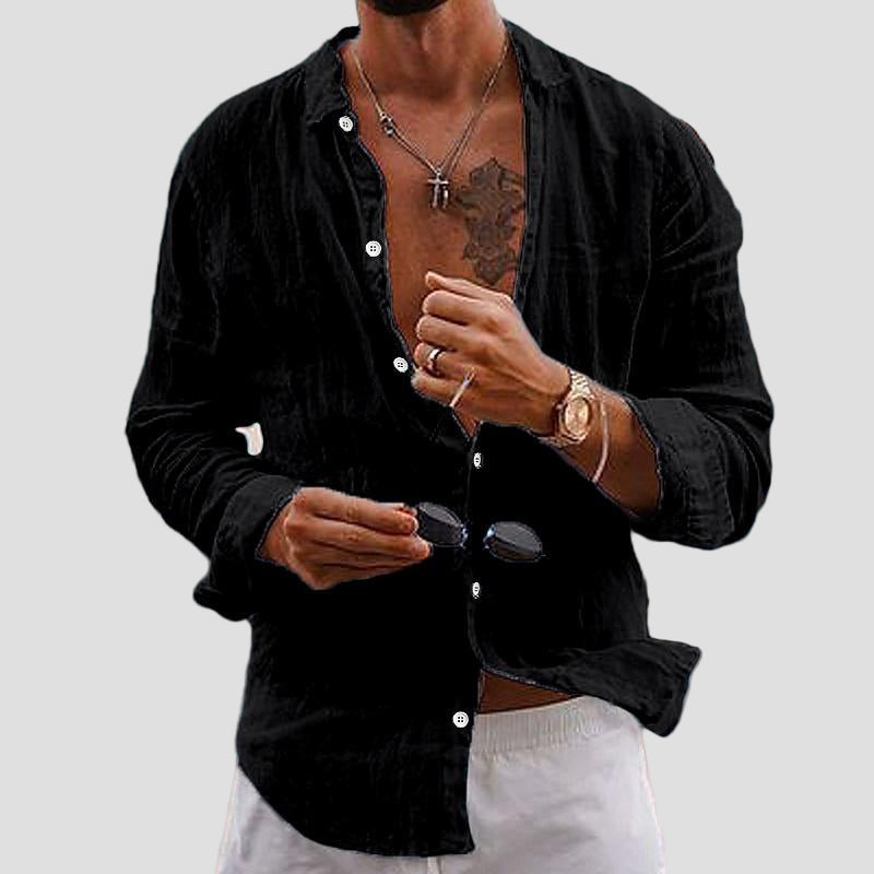Carter | Casual Cotton Linen Lapel Shirt
