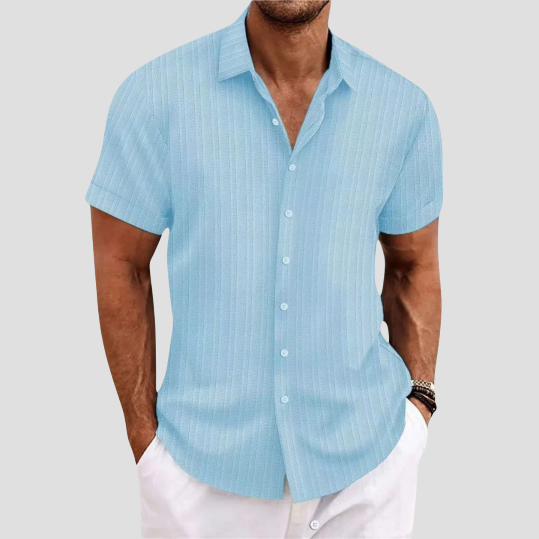 Textured Short Sleeve Casual Shirt