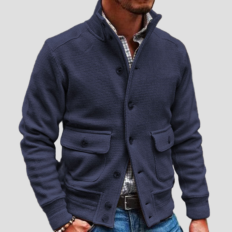 Ethan | Stand Collar Solid Color Jacket
