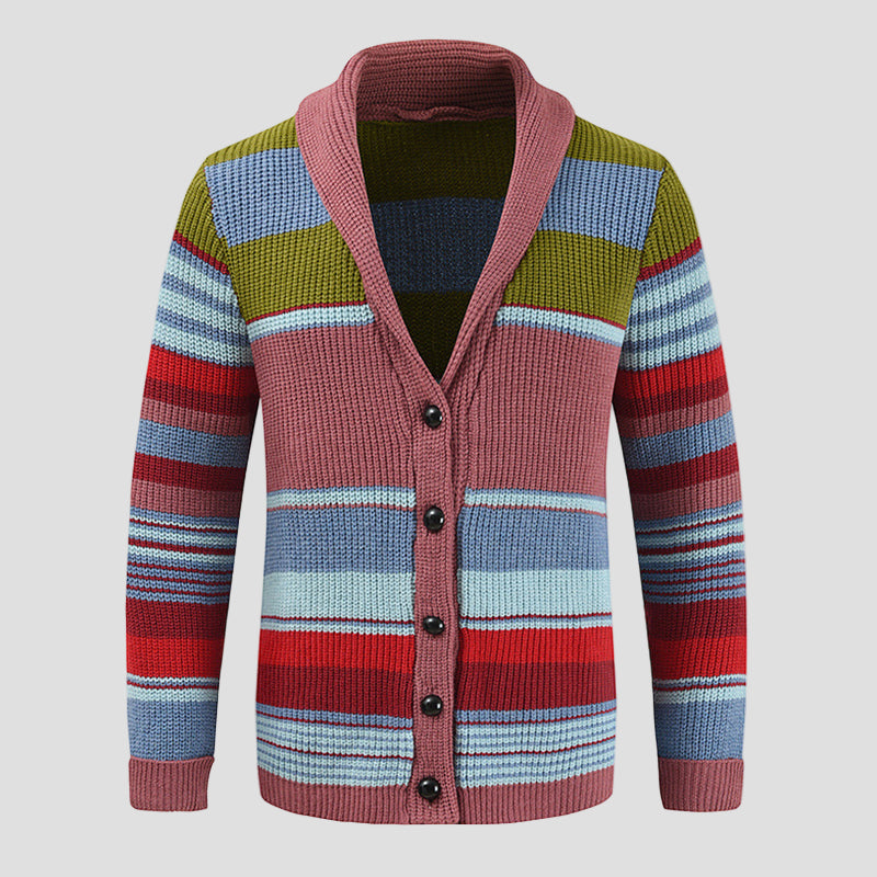 Ethan | Colorblock Sweater Knit Cardigan