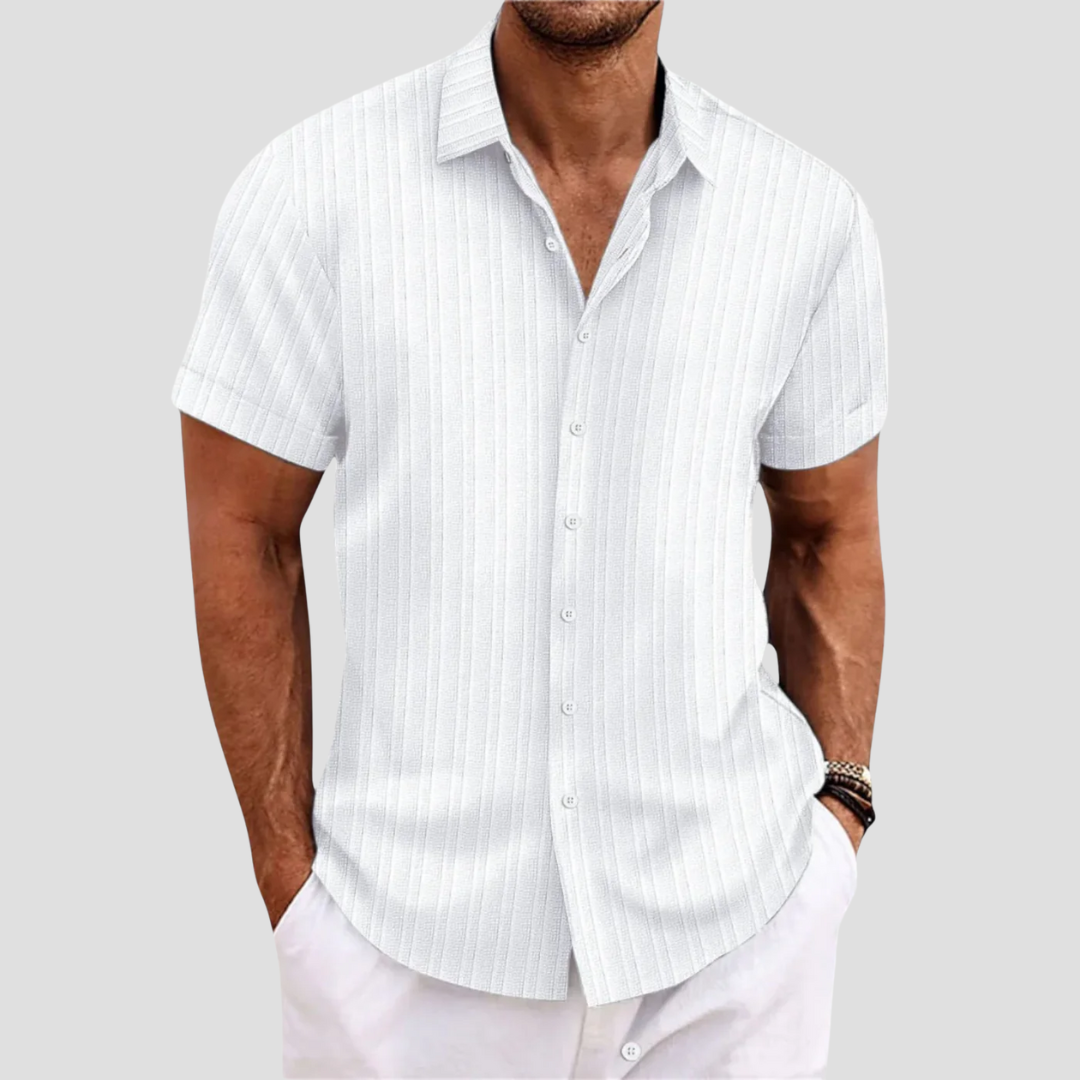 Textured Short Sleeve Casual Shirt