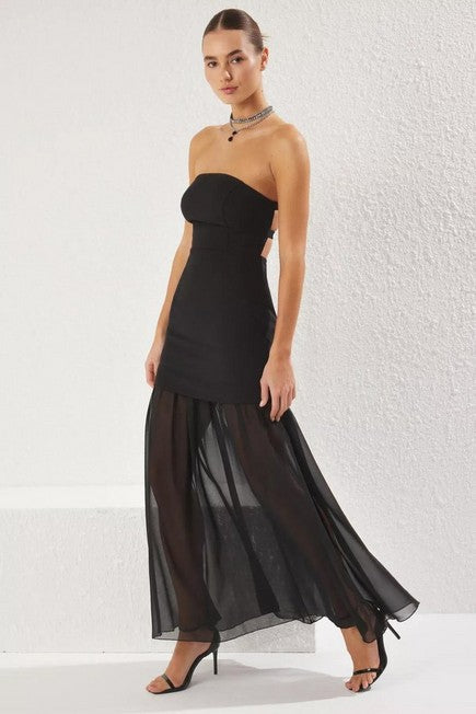 A-Line Strapless Formal Maxi Dress For Women