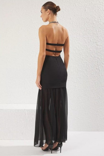 A-Line Strapless Formal Maxi Dress For Women