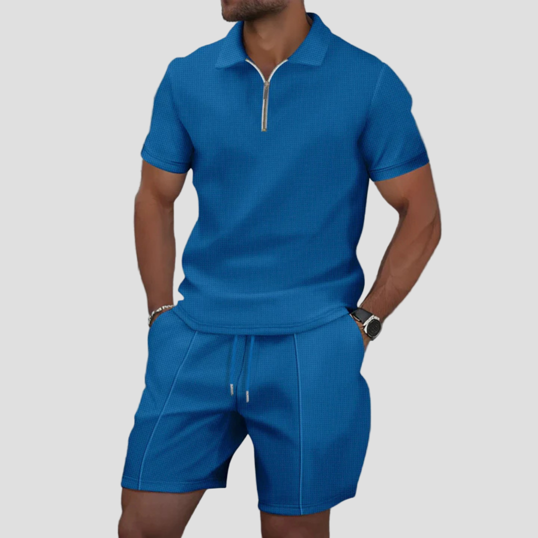 Zip Polo and Shorts Set