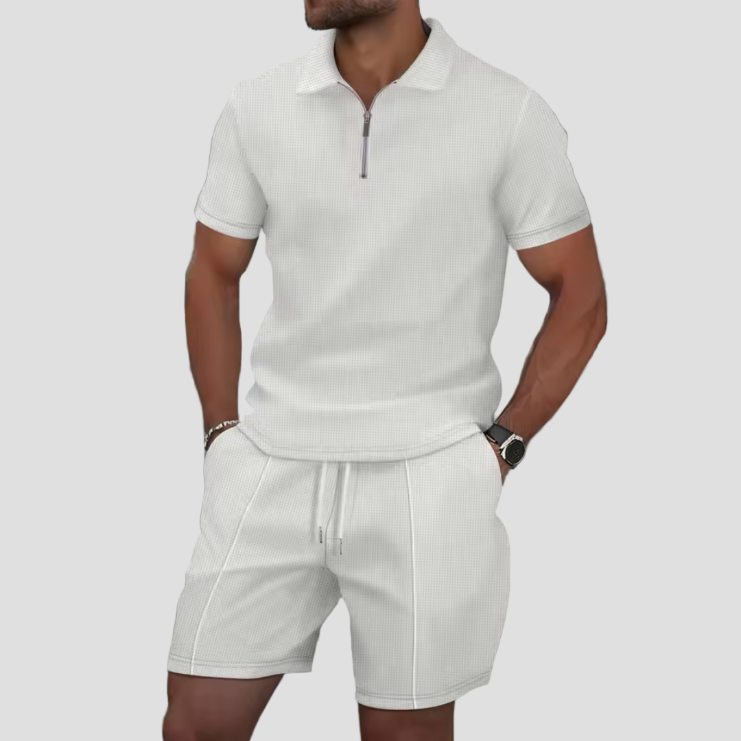 Zip Polo and Shorts Set