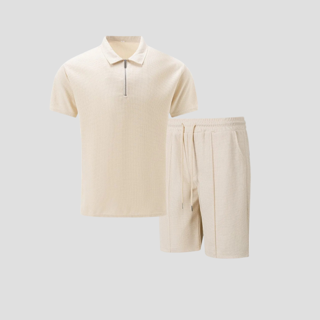 Zip Polo and Shorts Set