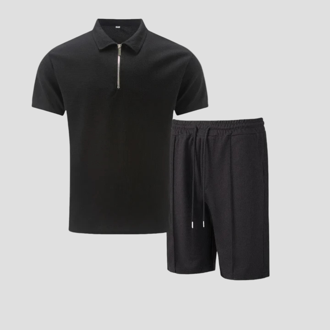 Zip Polo and Shorts Set