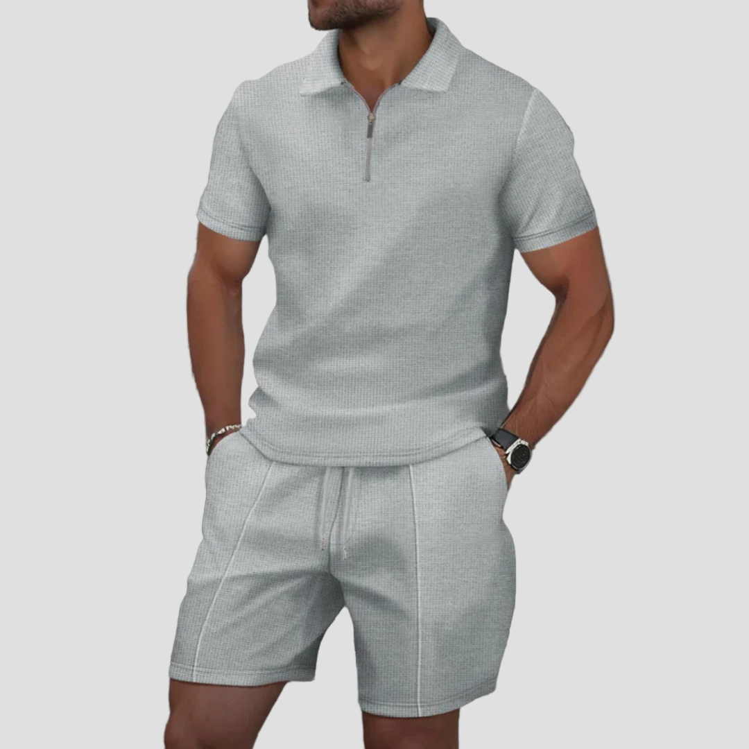 Zip Polo and Shorts Set