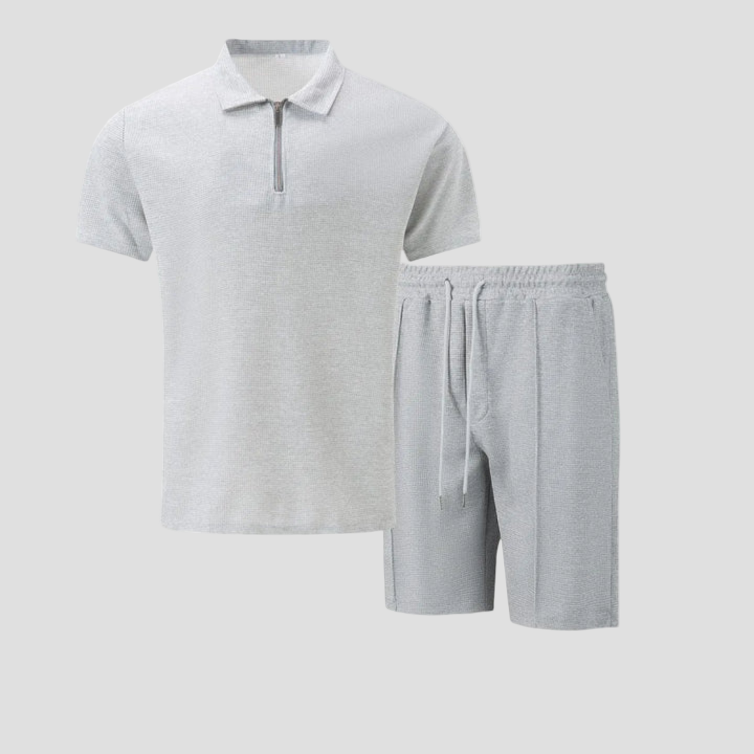 Zip Polo and Shorts Set