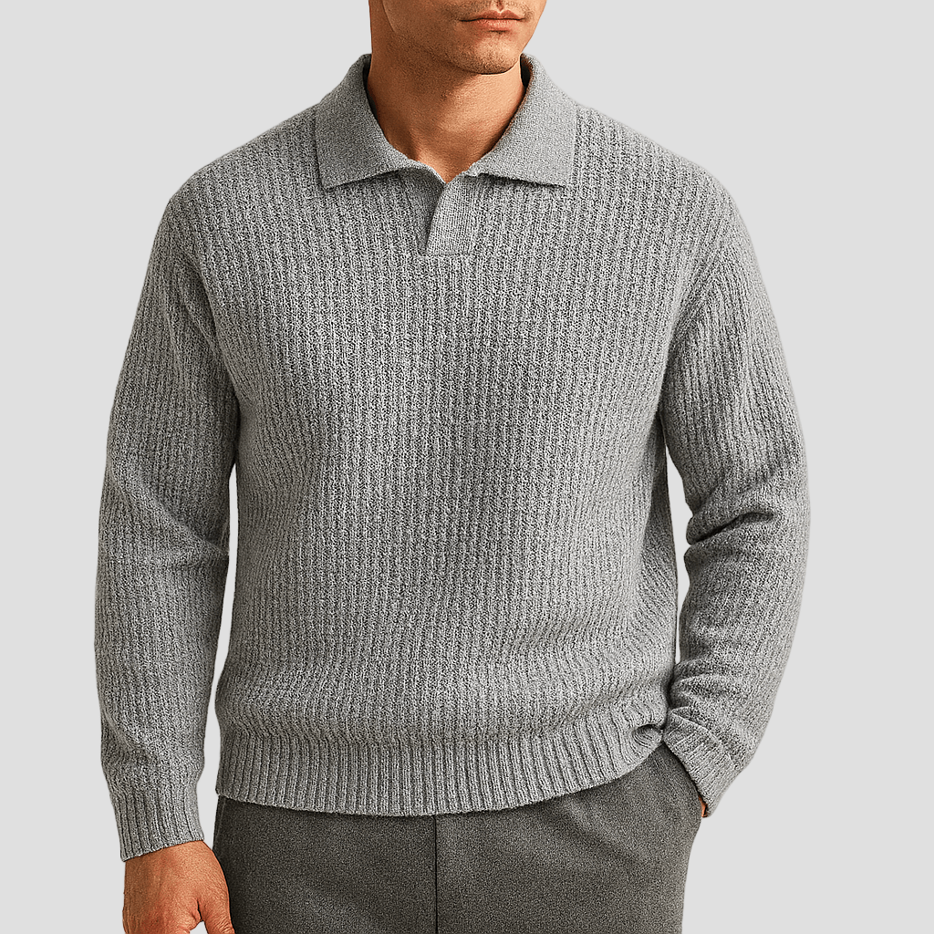 Tyler | Waffle Knit Polo Sweater