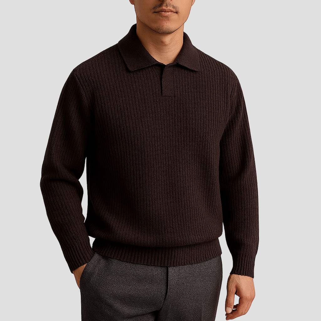 Tyler | Waffle Knit Polo Sweater