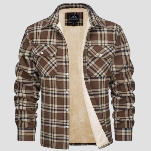 Caleb | Checkered Fleece Winter Jacket