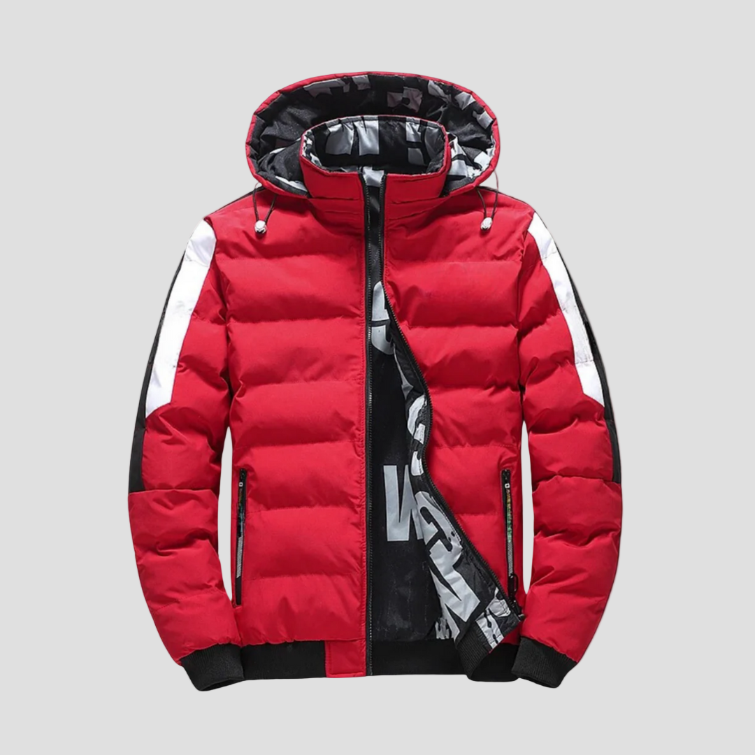 James | Quilted Ribbed Hem Hooded Winter Jacket