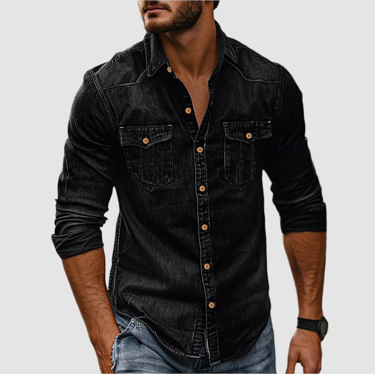 Casual Slim Fit Denim Shirt