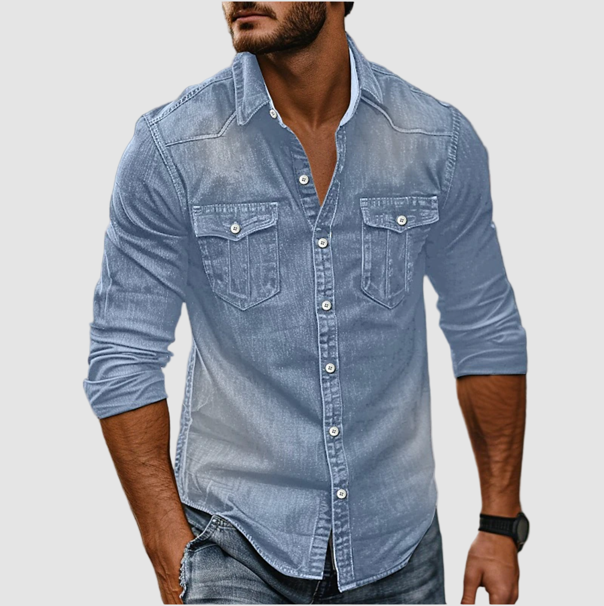 Casual Slim Fit Denim Shirt