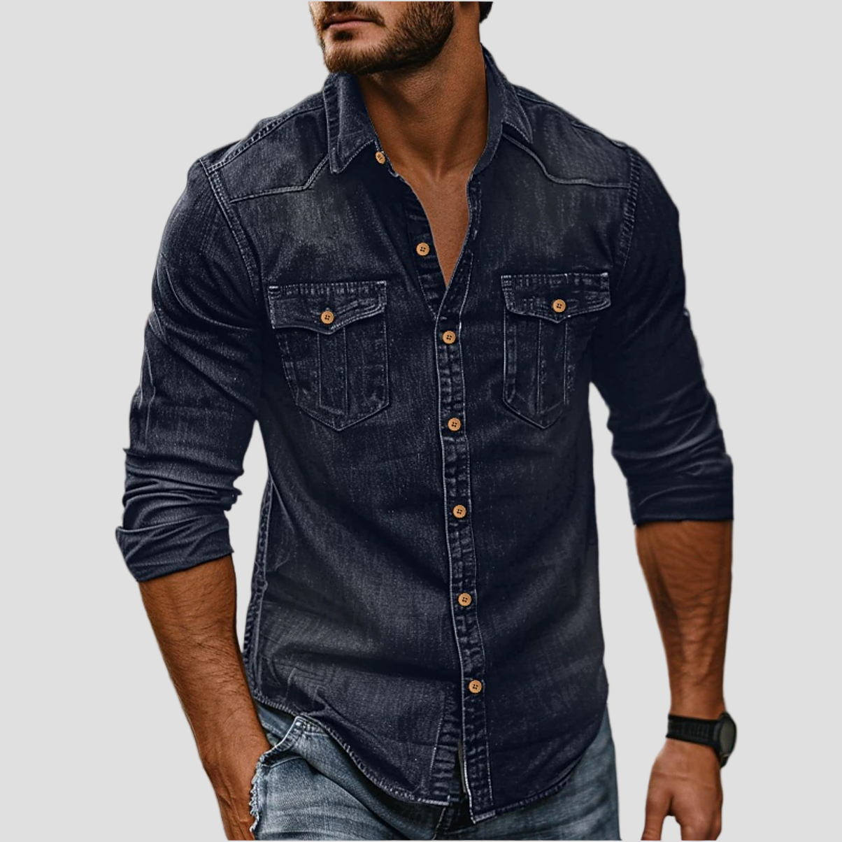 Casual Slim Fit Denim Shirt