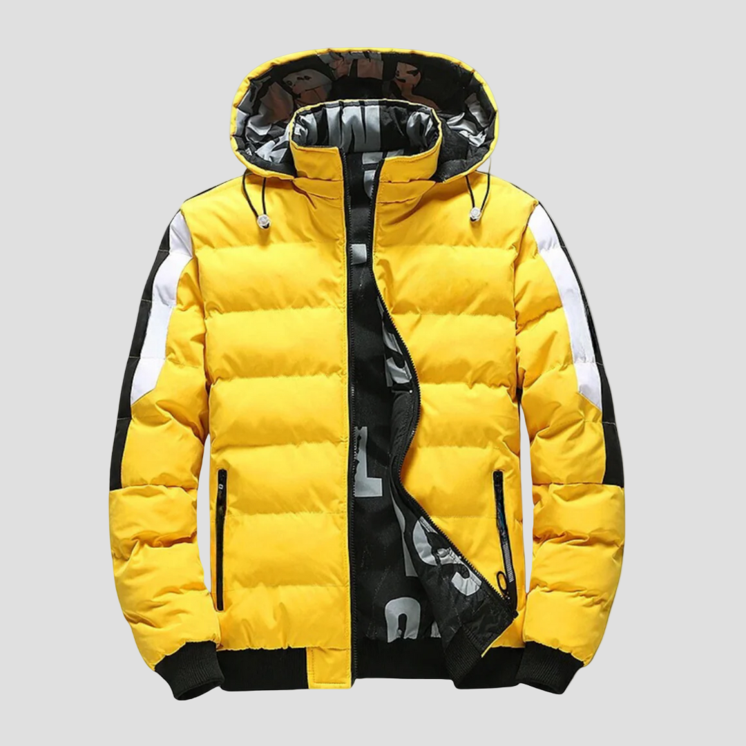 James | Quilted Ribbed Hem Hooded Winter Jacket