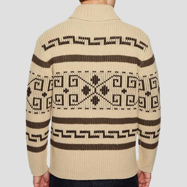 Charles | Geometric Lapel Sweater Knit Cardigan