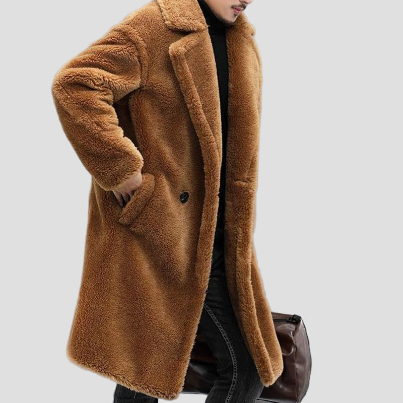 Hunter | Warm Solid Color Teddy Plush Long Coat