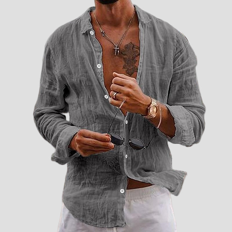 Carter | Casual Cotton Linen Lapel Shirt