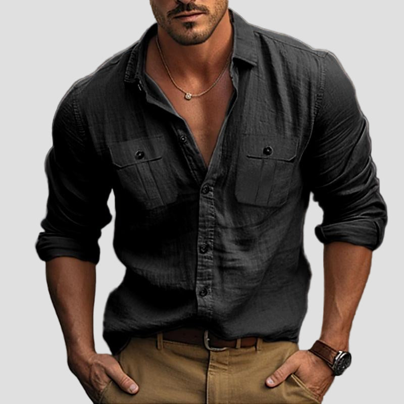 Hamish | Double Pocket Cotton Linen Shirt