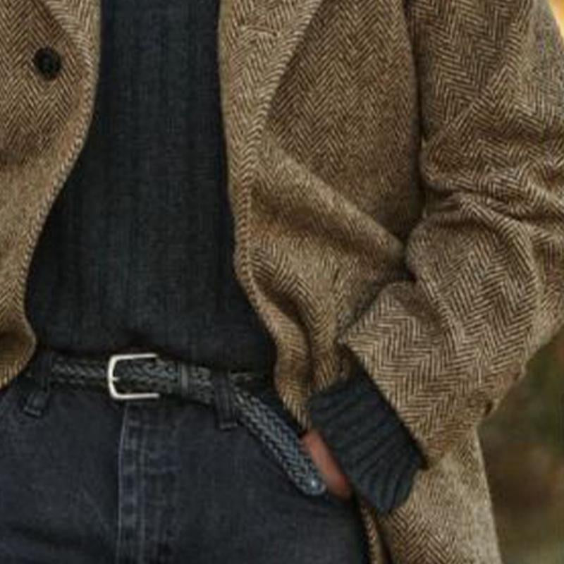 Brody | Vintage Herringbone Mid-Length Suit Coat