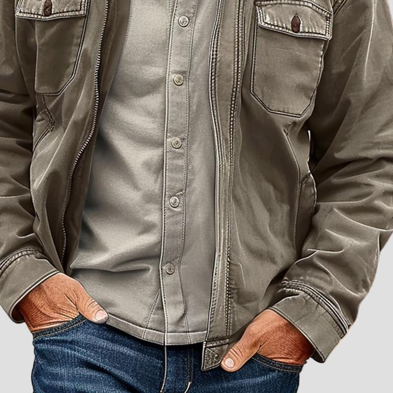 Jack | Vintage Distressed Canvas Zip Jacket