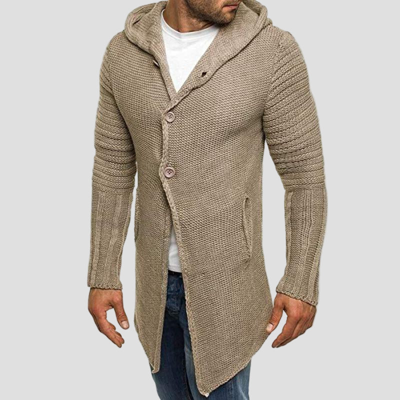 Mason | Hooded Single-Breasted Knit Cardigan