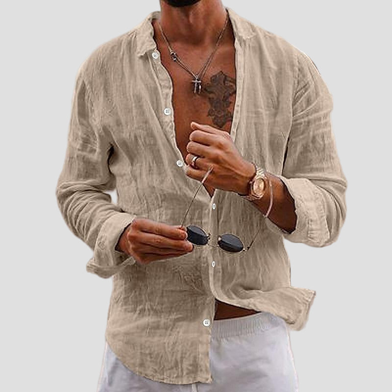 Carter | Casual Cotton Linen Lapel Shirt