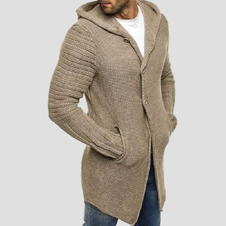 Mason | Hooded Single-Breasted Knit Cardigan